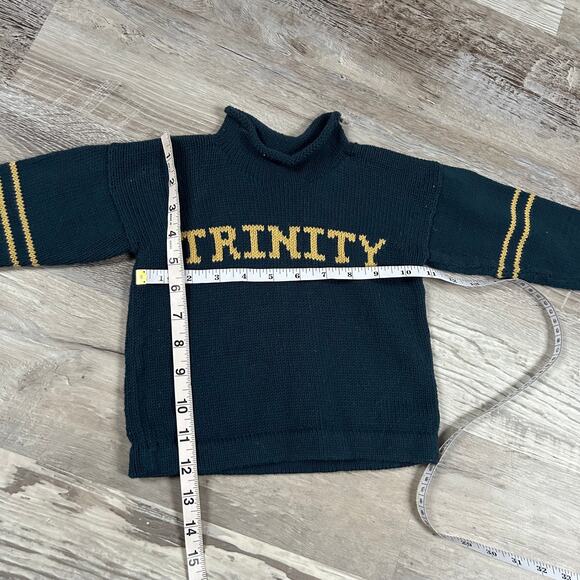Vintage Style Knit Baby Sweater “Trinity” Wilder 17 Navy Gold Handmade 12-24M - Picture 5 of 5